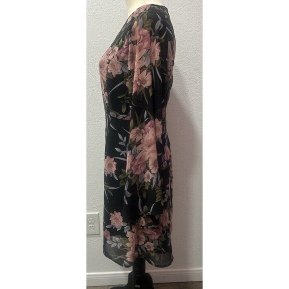 Twelfth Street by Black Floral Women’s Print Knee Dress‎ Size - Picture 2 of 11